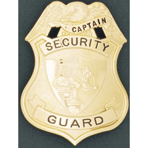 CAPTAIN-SCALE OF JUSTICE SHIELD-GOLD SAFETY CATCH